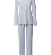Cotton Silk V-Neck Cotton Pajama Set | Powder Blue 74816-2512